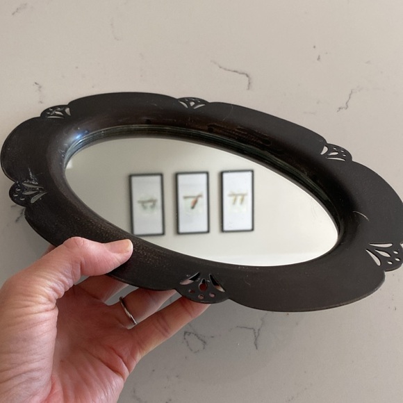 Vintage Metal Bronze Mirror/Tray (candles NOT included) - Picture 2 of 16